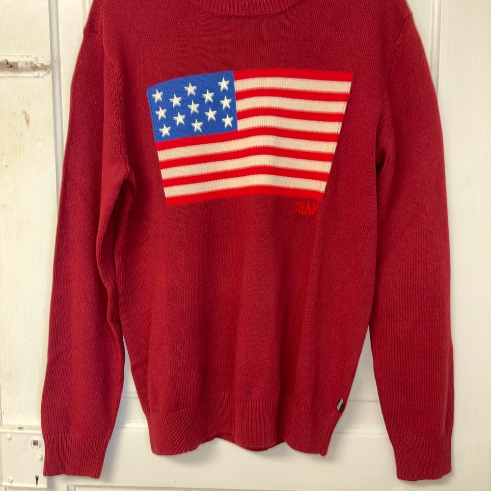 Chaps NWT American Flag Sweater M
Burgundy Americana Preppy USA Knit#
